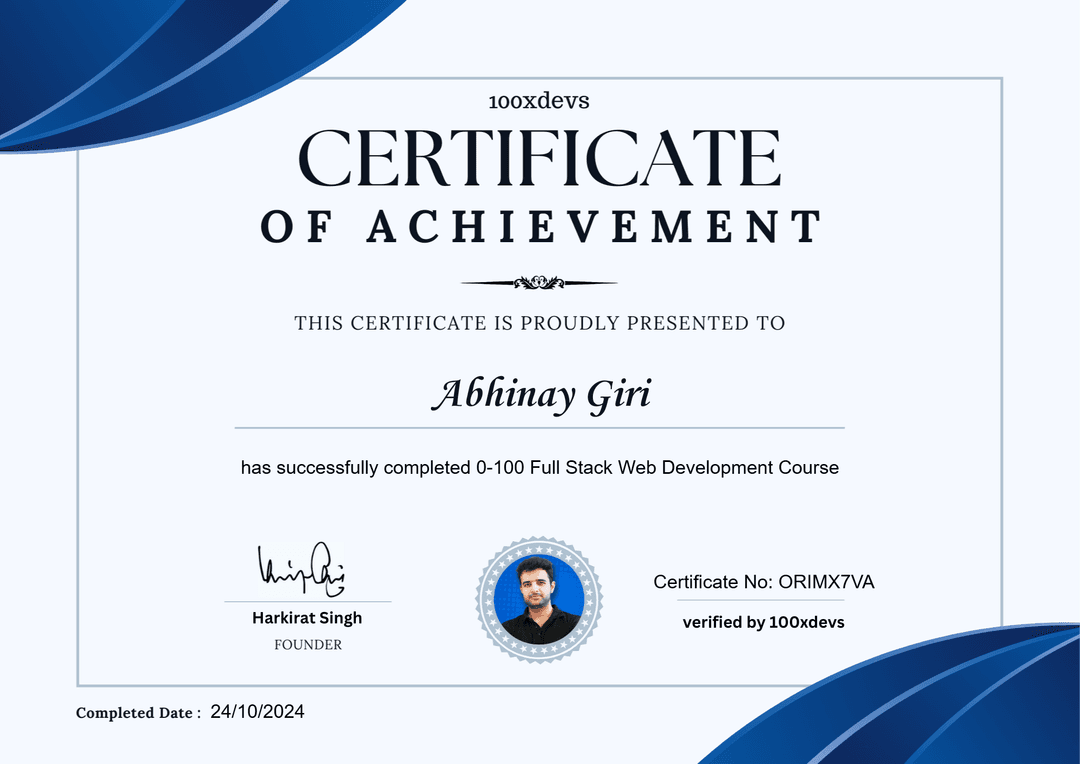course certificate